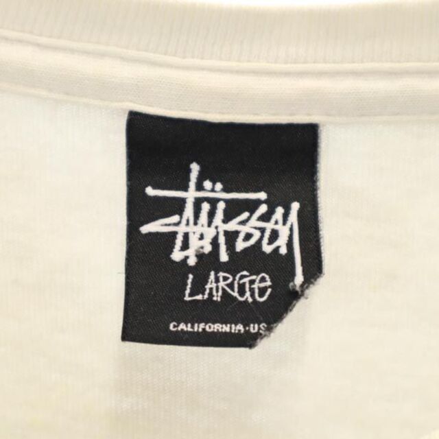 ステューシー ロゴプリント 半袖 Tシャツ L ベージュ系×青系 STUSSY メンズ 【中古】 【230526】 メール便可