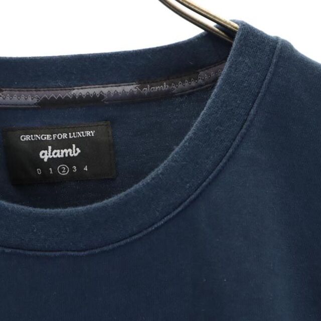 glamb(グラム)のグラム クルーネック ロゴ刺繍 半袖 Tシャツ 2 ネイビー glamb 日本製 メンズ 【中古】  【230526】 メンズのトップス(Tシャツ/カットソー(半袖/袖なし))の商品写真