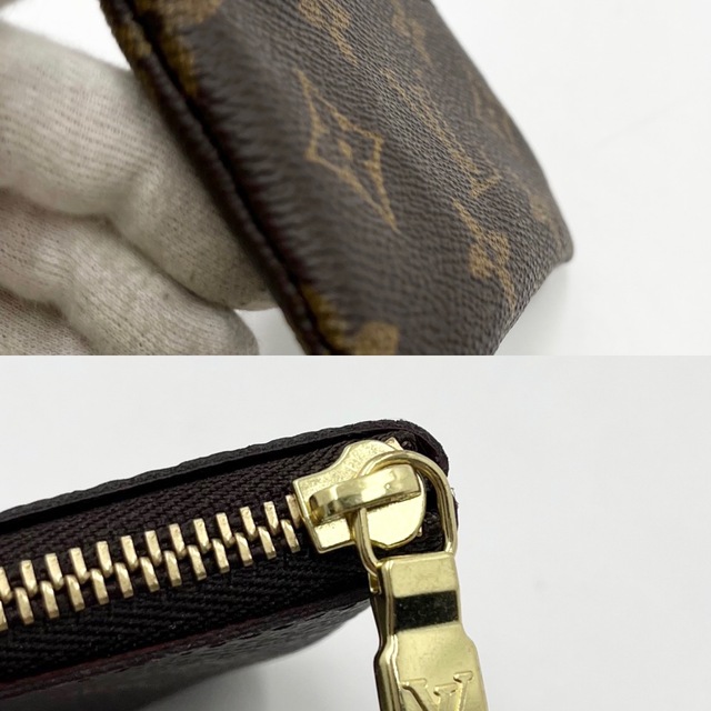 LOUIS VUITTON ルイヴィトン キーケース ポシェットクレ キーリング コインケース 小銭入れ ブラウン 茶 チェーン付き M62650    ゴールド金具 レディース 定番 美品【品】