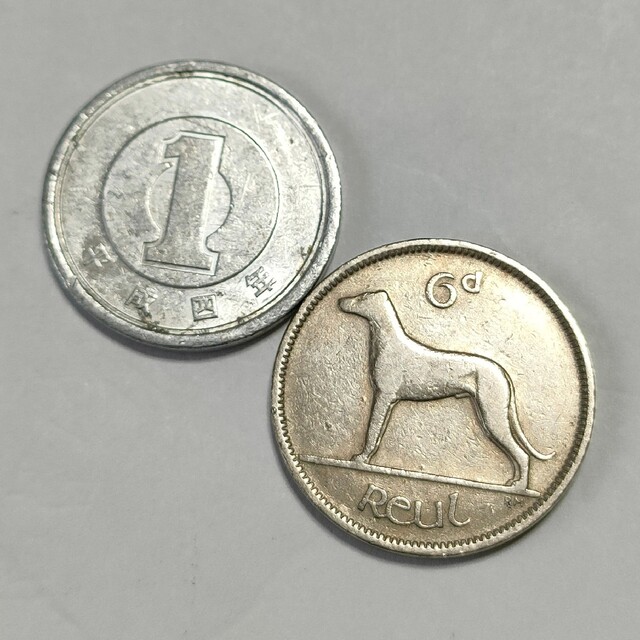 アイルランド　外国コイン　硬貨　貨幣　犬 エンタメ/ホビーの美術品/アンティーク(貨幣)の商品写真