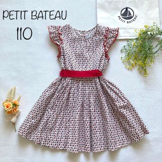 プチバトー(PETIT BATEAU)の701 フランスブランド＊プチバトー＊ハイセンスで華やか♢うしろリボンワンピース(ワンピース)