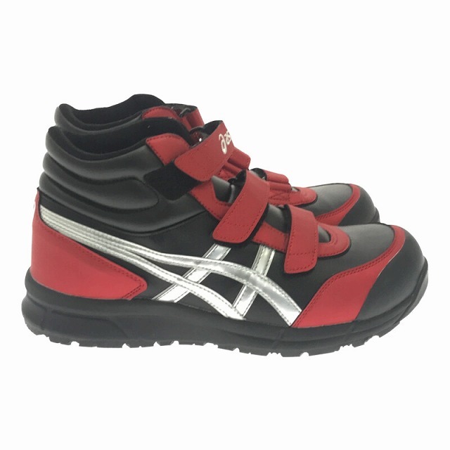 ☆未使用品 限定カラー☆asics アシックス 安全靴 WINJOB/ウィンジョブ FCP302 サイズ27.0cm ブラック×クラシックレッド  作業靴 71671