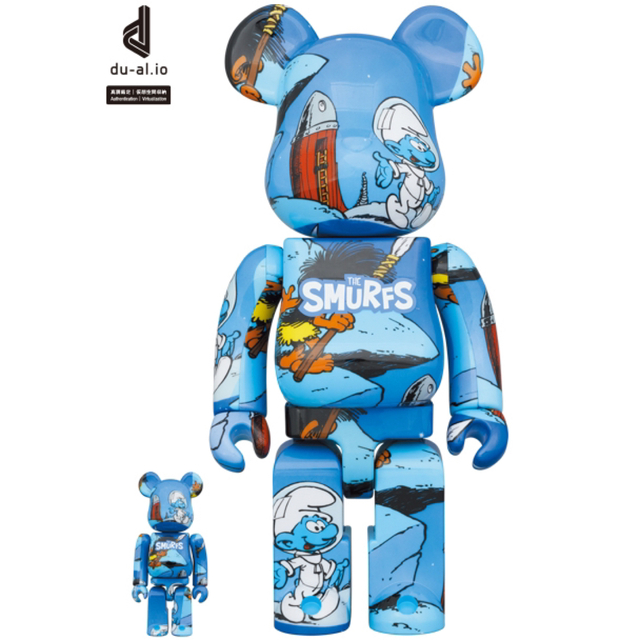 新品 BE@RBRICK Smurfs Astrosmurf 100％ 400％のサムネイル