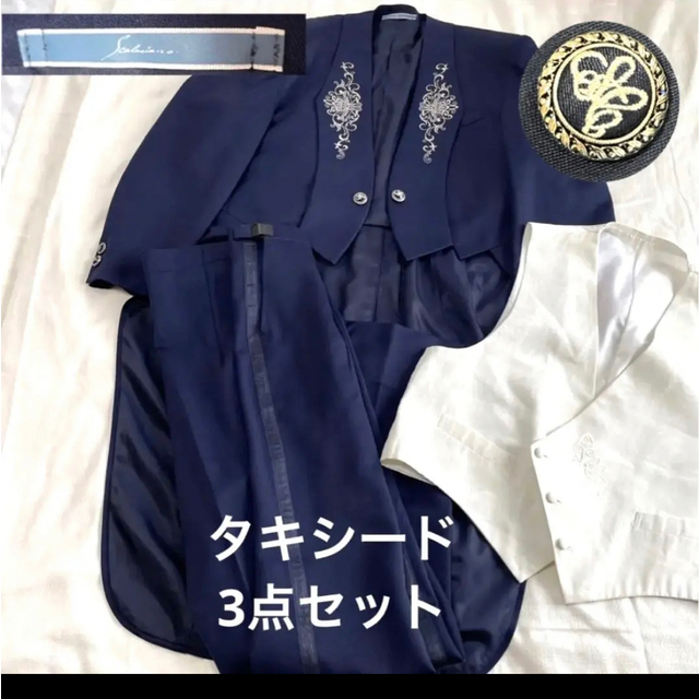 高級 タキシード 燕尾 結婚式 刺繍-