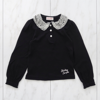シャーリーテンプル(Shirley Temple)のシャーリーテンプル 襟付きロゴトップス 120cm 黒(Tシャツ/カットソー)