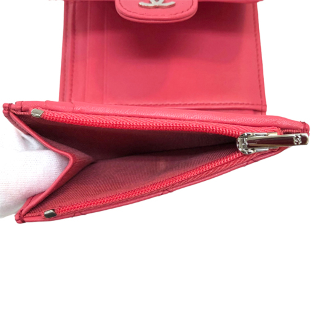 CHANEL(シャネル)のシャネル スモール フラップ ウォレット 三つ折り財布 ラムスキン ピンク レディースのファッション小物(財布)の商品写真