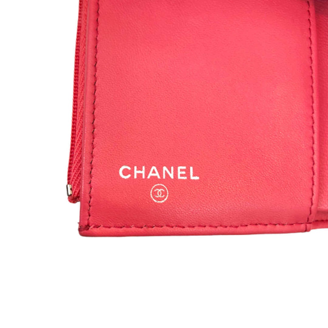 CHANEL(シャネル)のシャネル スモール フラップ ウォレット 三つ折り財布 ラムスキン ピンク レディースのファッション小物(財布)の商品写真