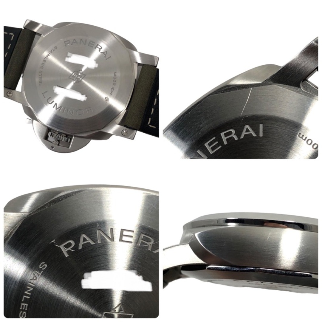 パネライ PANERAI ルミノールマリーナ PAM01314 ホワイト文字盤 SS/レザーストラップ 自動巻き メンズ 腕時計