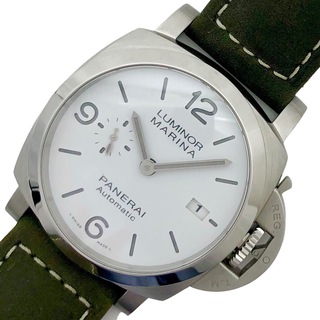 パネライ(PANERAI)の　パネライ PANERAI ルミノールマリーナ PAM01314 ホワイト文字盤 SS/レザーストラップ 自動巻き メンズ 腕時計(その他)