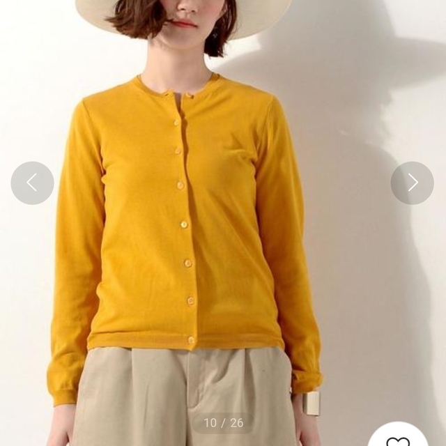 UNITED ARROWS ハイツイストコットン クルーネック カーディガン◆