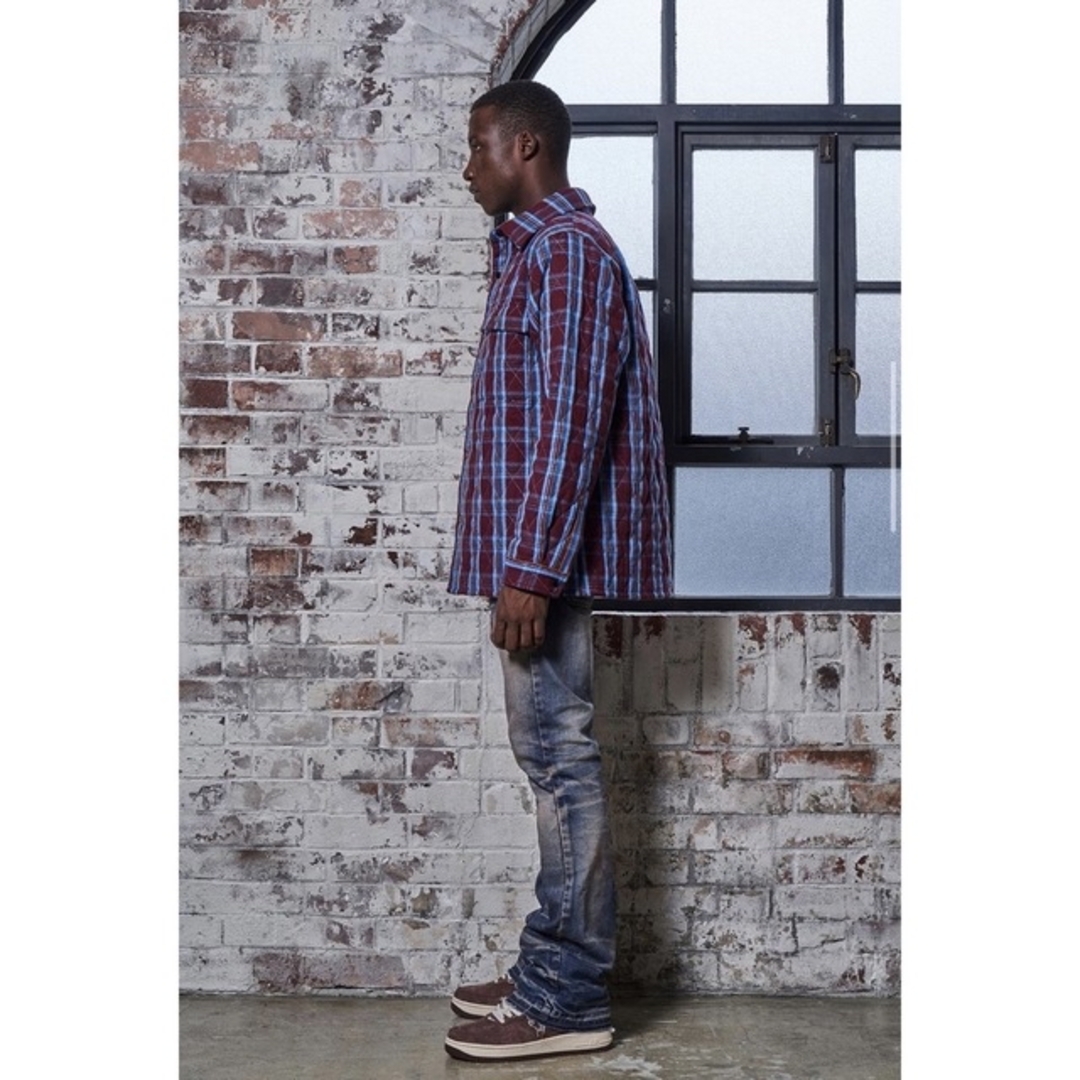 【MLVINCE】QUILTED CHECK SHIRTS JACKET 赤