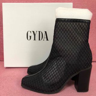 ジェイダ(GYDA)の美品　GYDA  スクエア メッシュ ショートブーツ ブラック　S(ブーツ)