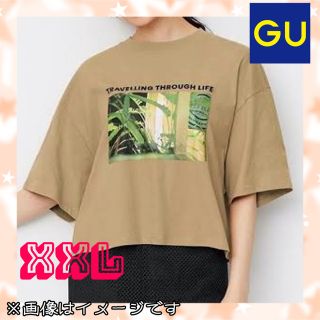 ジーユー(GU)の⑥【GU】クロップドグラフィックT(5分袖)(フォト)(Tシャツ(半袖/袖なし))