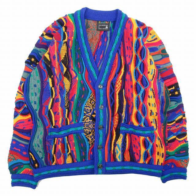 美品 90s ヴィンテージ クージー COOGI 3Dニット カーディガンHE5