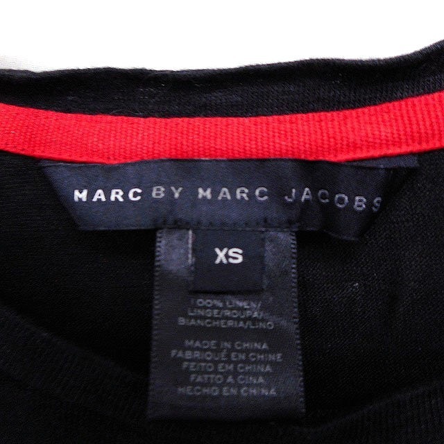 MARC BY MARC JACOBS(マークバイマークジェイコブス)のマークバイマークジェイコブス 国内正規品 リネン ロングスリーブ Tシャツ 黒 レディースのトップス(Tシャツ(長袖/七分))の商品写真