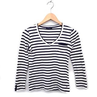 トミーヒルフィガー(TOMMY HILFIGER)のトミーヒルフィガー 国内正規品 カットソー Tシャツ Vネック コットン リブ(Tシャツ(長袖/七分))