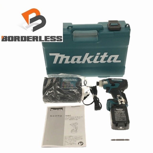 ☆極美品☆ makita マキタ 10.8V 充電式 インパクトドライバ TD111D 青 充電器 バッテリ(1040B) 1個付 71767自動車/バイク