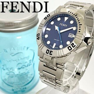 フェンディ(FENDI)の629 FENDI フェンディ時計　メンズ腕時計　ブルー　デイト　ブルー(腕時計(アナログ))