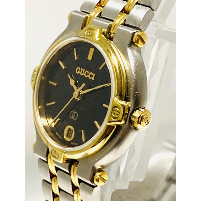 Gucci - 美品! GUCCI グッチ 電池新品 レディース腕時計 コンビ