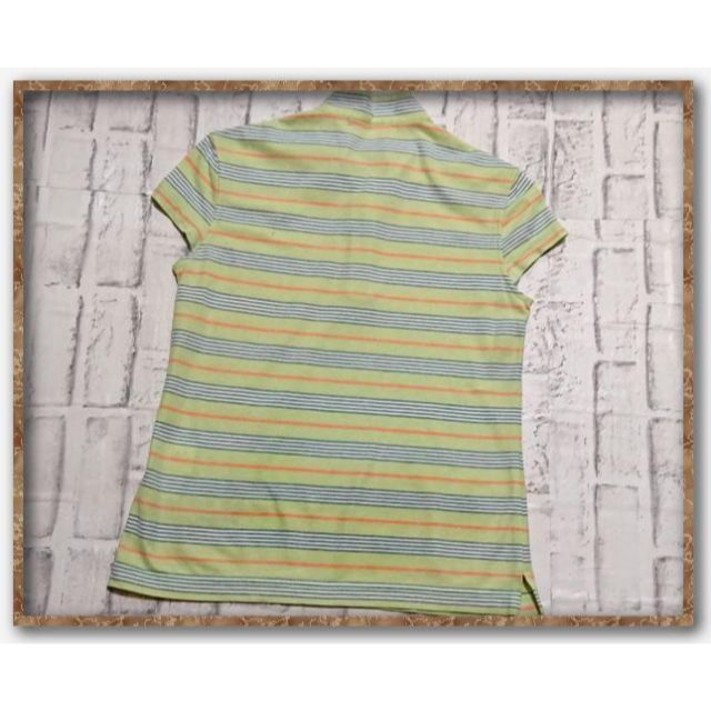 CASTELBAJAC(カステルバジャック)のカステルバジャック　刺繍入りマルチボーダーポロシャツ　薄緑 レディースのトップス(ポロシャツ)の商品写真