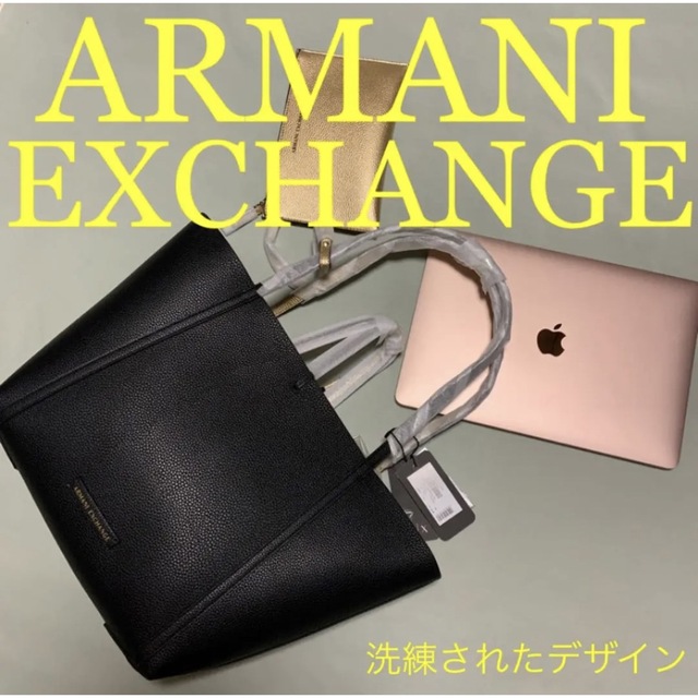 ARMANI EXCHANGE(アルマーニエクスチェンジ)の洗練されたデザイン　アルマーニエクスチェンジ　トートバック　ブラック レディースのバッグ(トートバッグ)の商品写真