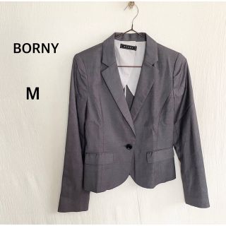 【送料込み】美品BORNY ボルニー スタッズラッフルジャケット ブラック M