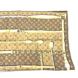 ブルー×レッド ルイヴィトン スカーフ カレ モノグラム コンフィ