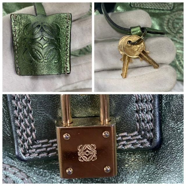 良品 LOEWE ロエベ アマソナ28 ハンドバッグ アナグラム 希少カラー-