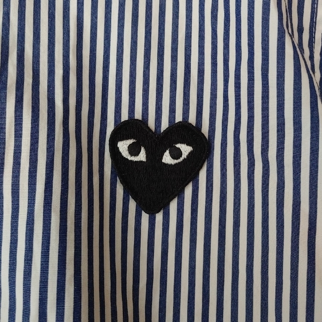 PLAY COMME des GARCONS  黒ハート ストライプシャツ