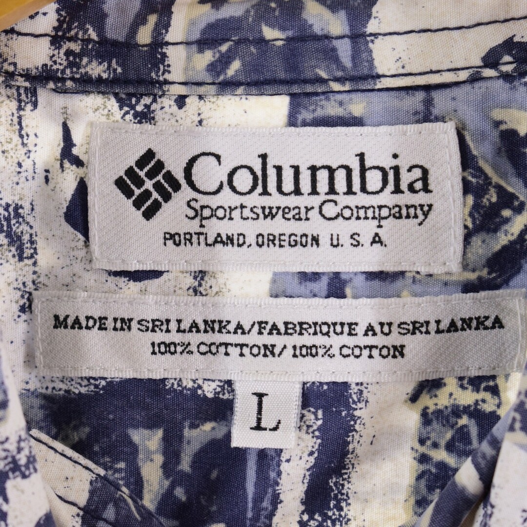 Columbia(コロンビア)の古着 コロンビア Columbia 総柄 魚柄 半袖 コットンシャツ メンズXL /eaa339011 メンズのトップス(シャツ)の商品写真