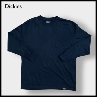 ディッキーズ(Dickies)の【Dickies】ロンT ポケT 長袖Tシャツ ディッキーズ L 黒 US古着(Tシャツ/カットソー(七分/長袖))