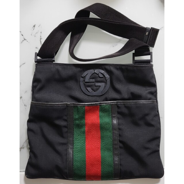 GUCCI ナイロン シェリーライン ショルダーバッグ GUCCI ナイロン シェリーライン ショルダーバッグ