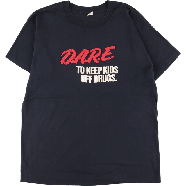 80年代 スクリーンスターズ SCREEN STARS D.A.R.E. 薬物乱用予防教育 プリントTシャツ USA製 メンズL ヴィンテージ /eaa338971