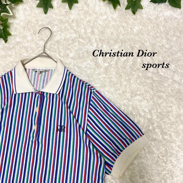 Christian Dior(クリスチャンディオール)のDior sports 柄シャツ　総柄 古着　レトロ　ポロシャツ  マルチ　奇抜 レディースのトップス(シャツ/ブラウス(半袖/袖なし))の商品写真