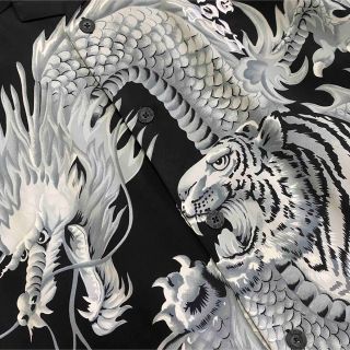 希少*未使用【ドッグタウン黒龍】白XL龍虎シャツロゴ刺繍ポリエステル