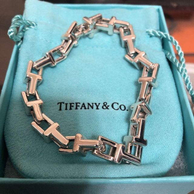 人気商品】 Tiffany & Co. - 【美品】Tiffany Tチェーンブレスレット