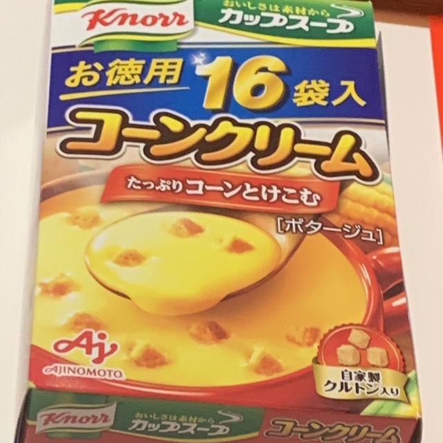 コーンスープの通販　味の素　ポタージュ　チャムチ's　クノール　カップスープ　by　コーンクリーム　16袋　shop｜ラクマ