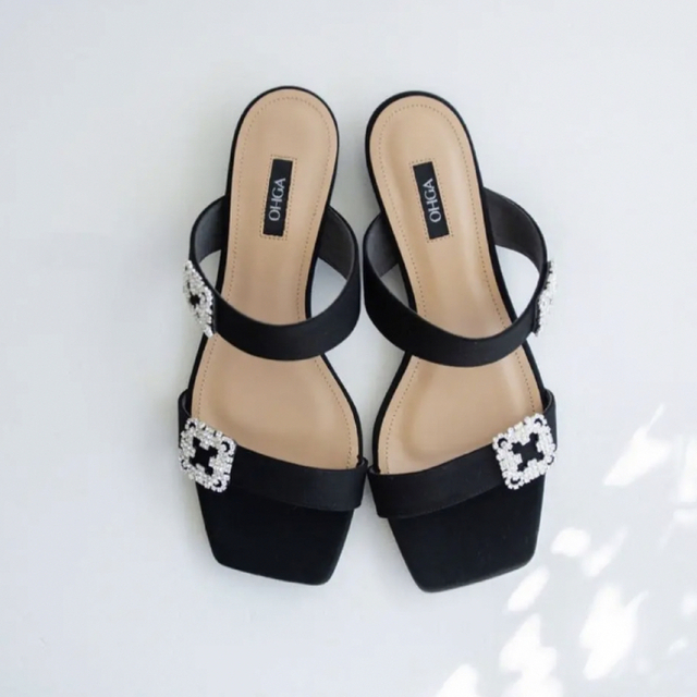 新品⭐︎OHGA BIJOU SANDAL ブラックM-
