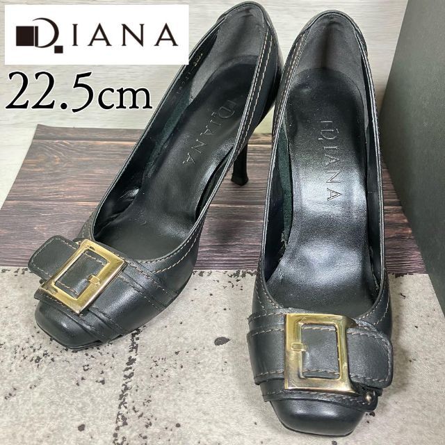 DIANA ダイアナ 22.5 ベルト バックル パンプス ブラック