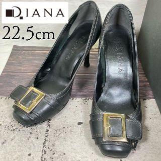 ダイアナ(DIANA)のDIANA ダイアナ 22.5 ベルト バックル パンプス ブラック(ハイヒール/パンプス)