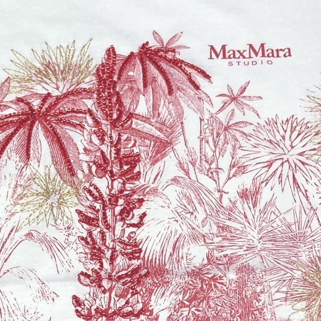 マックスマーラ 刺繍デザインＴシャツ ホワイト