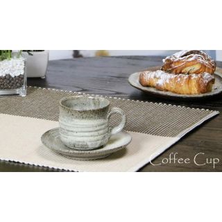 【人気】北欧風　信楽焼　コーヒーカップ＆ソーサー　マグカップ2客セット　陶器(グラス/カップ)