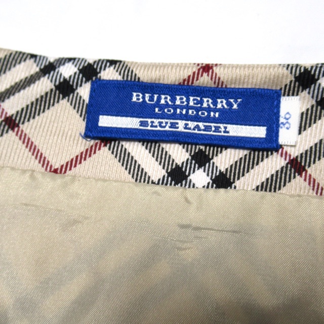 BURBERRY BLUE LABEL(バーバリーブルーレーベル)の【バーバリーブルーレーベル】ノバチェック アシンメトリー スカート 36 ベージ レディースのスカート(ひざ丈スカート)の商品写真