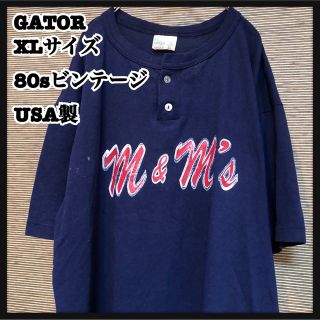 ヘンリーネック】半袖Tシャツ　エムアンドエム　ＵＳＡ製　ビンテージ　80年代47(Tシャツ/カットソー(半袖/袖なし))