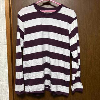 ボーダーロンＴ 紫💜(Tシャツ/カットソー(七分/長袖))