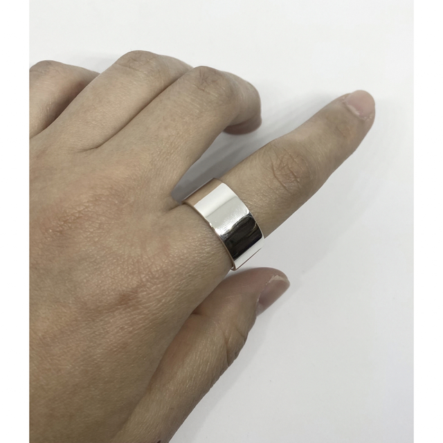 プレーン　平打ち10mm巾銀シルバー 925リングギフト指輪シンプル31号だ4B メンズのアクセサリー(リング(指輪))の商品写真