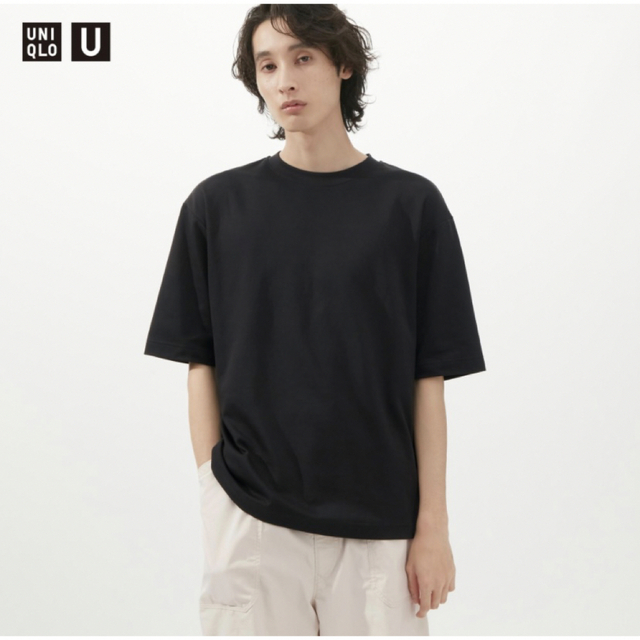 UNIQLO(ユニクロ)のエアリズムコットンオーバーサイズTシャツ（5分袖） メンズのトップス(Tシャツ/カットソー(半袖/袖なし))の商品写真