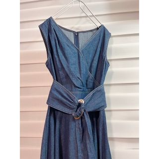 美品♡】Diagram サッシュベルト付き デニム カシュクールワンピースの