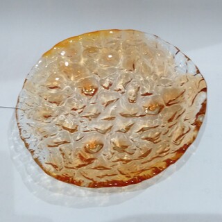 ガラス皿 オレンジ(食器)