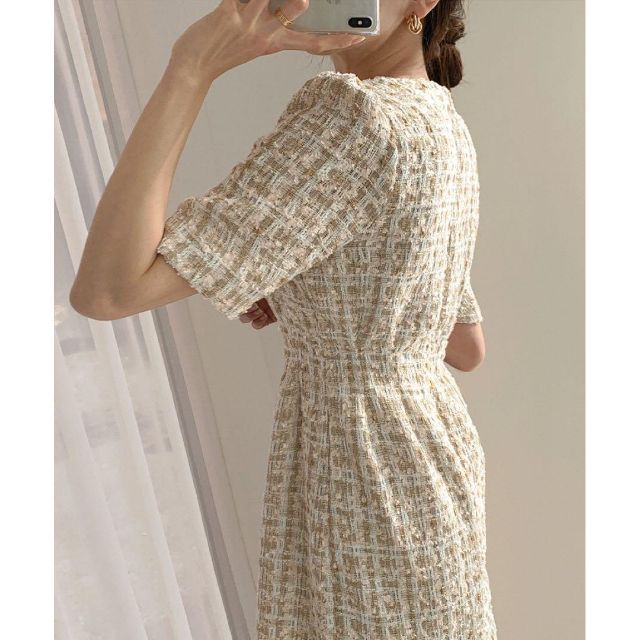 春夏コーデ❤️レディース ドレス ひざ丈 半袖 パーティー 5